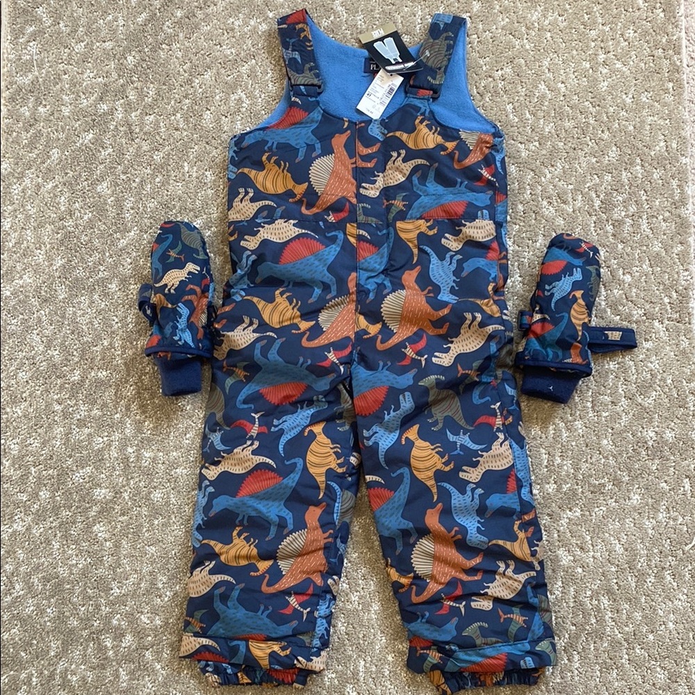The Children's Place Boys Dinosaur SnowSuit & Mittens, boots sold separate.